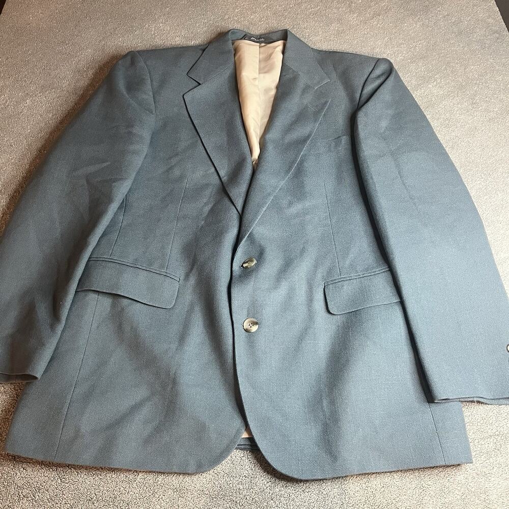 Vintage Haggar Gentleman's Fit Blazer Sport Coat Jacket Blue Gray 40R USA Made